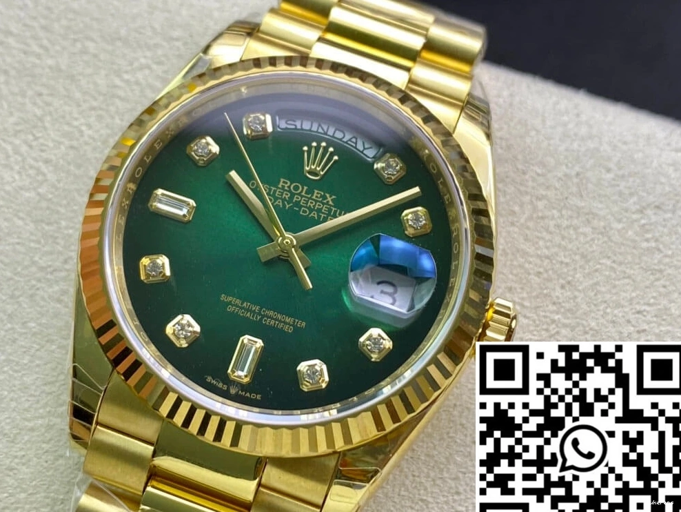 Yellow 1009 Contemporary EW M128238-0069 Factory Rolex Gradual Green Gold Day-Date Dial 0722